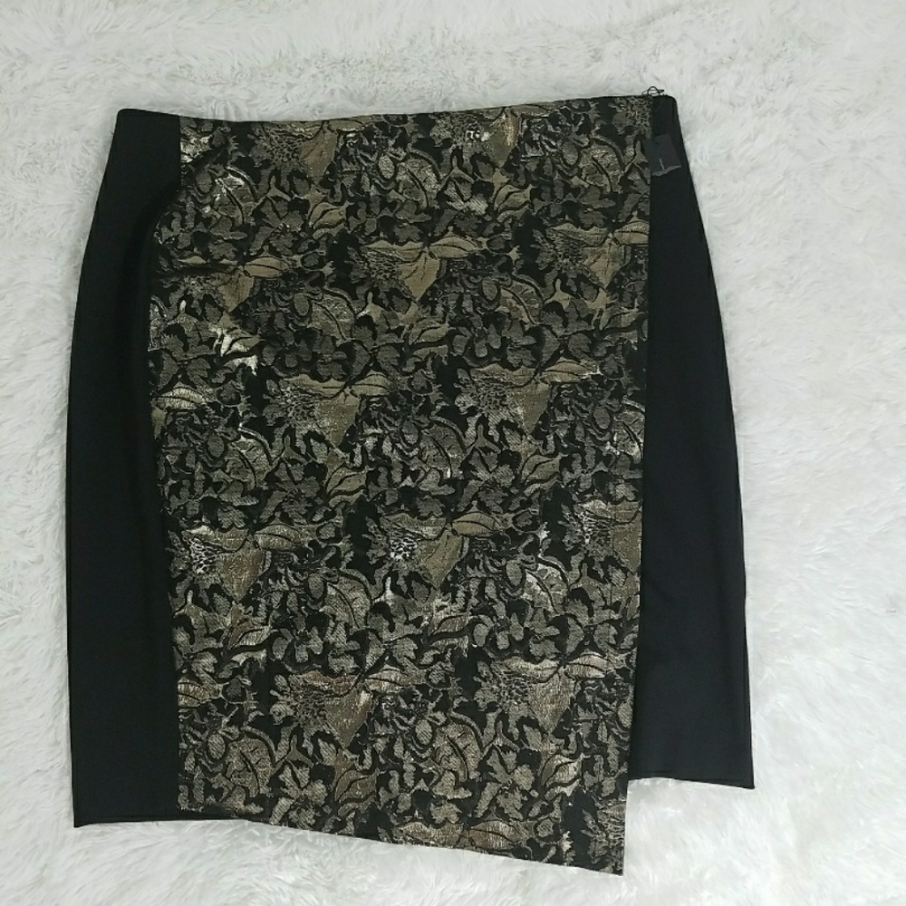 LANE BRYANT METALLIC JACQUARD PENCIL SKIRT - Picture 2 of 4